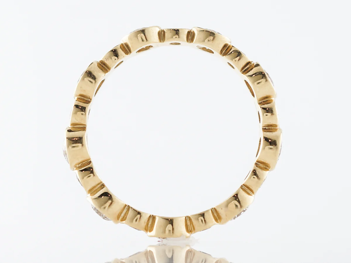 Eternity Wedding Band Modern 1.29 Round Brilliant Cut Diamonds in 18k Yellow Gold - Image 2