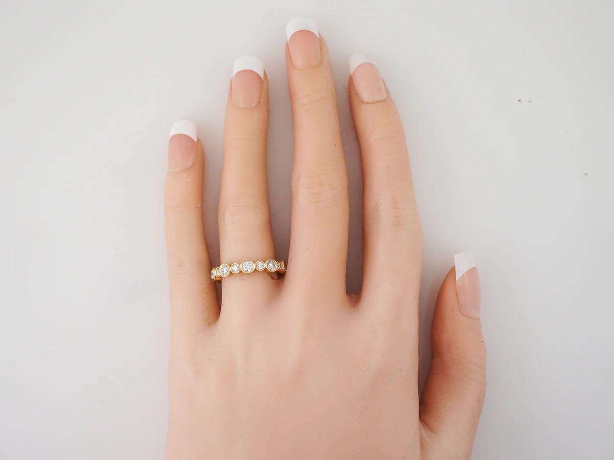Eternity Wedding Band Modern 1.29 Round Brilliant Cut Diamonds in 18k Yellow Gold - Image 4