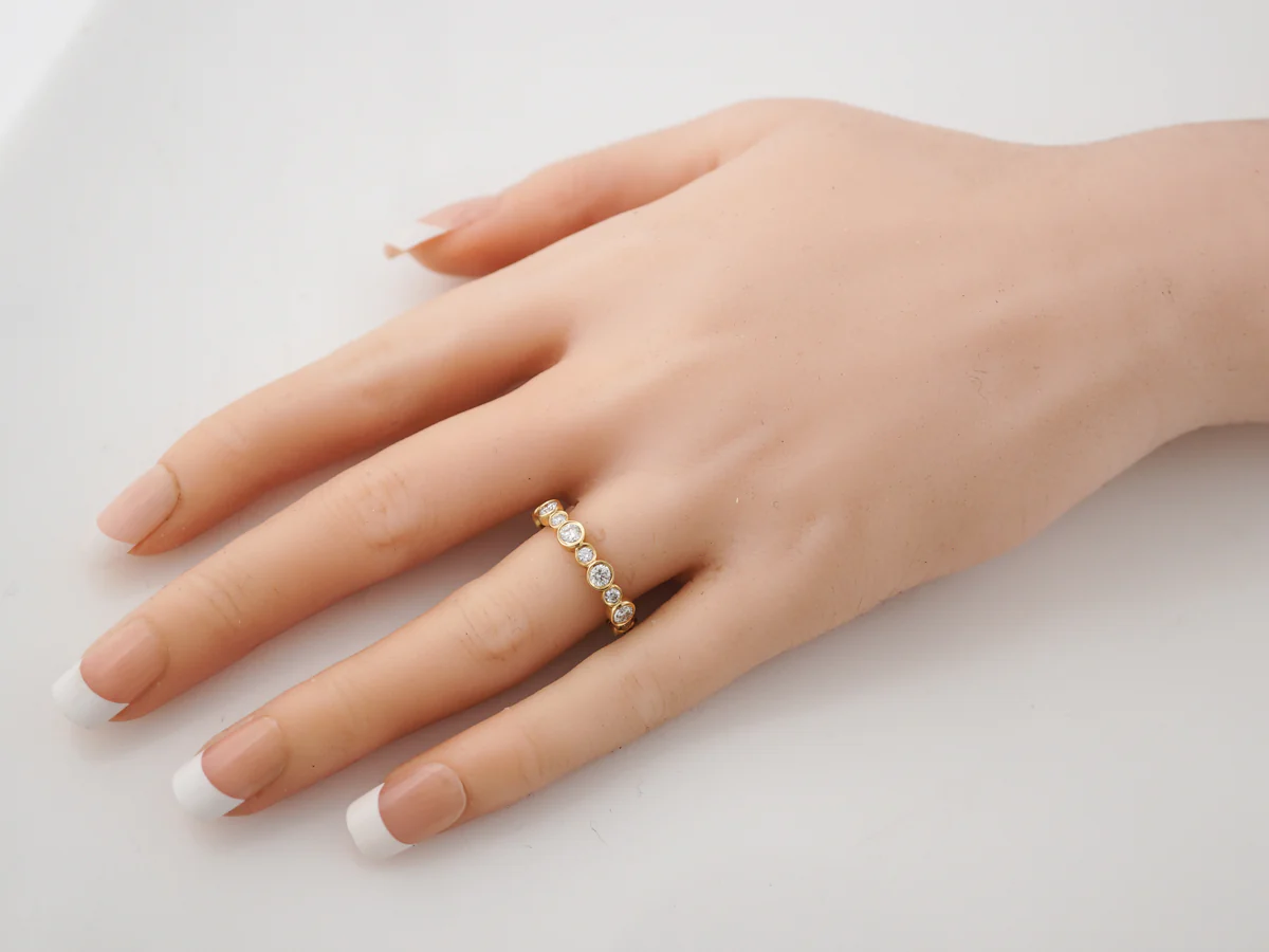 Eternity Wedding Band Modern 1.29 Round Brilliant Cut Diamonds in 18k Yellow Gold - Image 5
