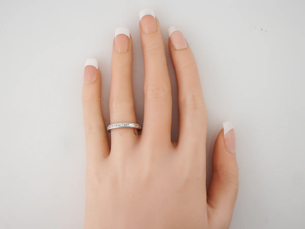 Eternity Wedding Band Modern 1.51 Baguette Cut Diamonds in 14k White Gold - Image 4