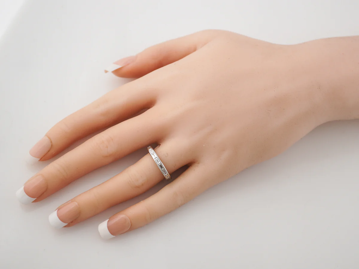 Eternity Wedding Band Modern 1.51 Baguette Cut Diamonds in 14k White Gold - Image 5