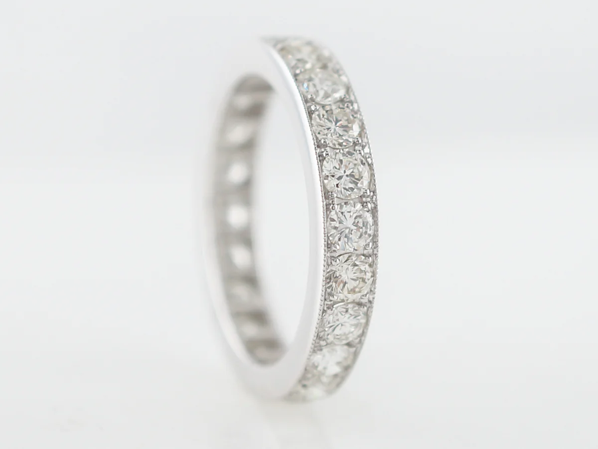 Eternity Wedding Band Modern 1.90 Round Brilliant Cut Diamonds in Platinum - Image 2
