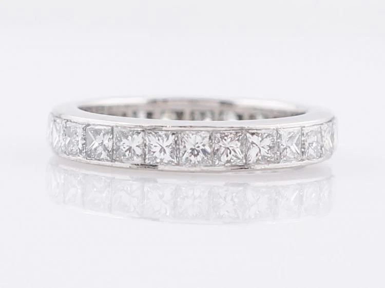 Eternity Wedding Band Modern 2.24 Princess Cut Diamonds in Platinum