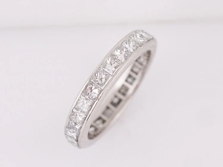 Eternity Wedding Band Modern 2.24 Princess Cut Diamonds in Platinum - Image 2