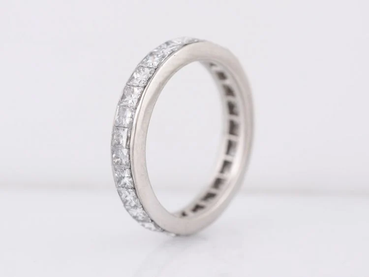 Eternity Wedding Band Modern 2.24 Princess Cut Diamonds in Platinum - Image 3