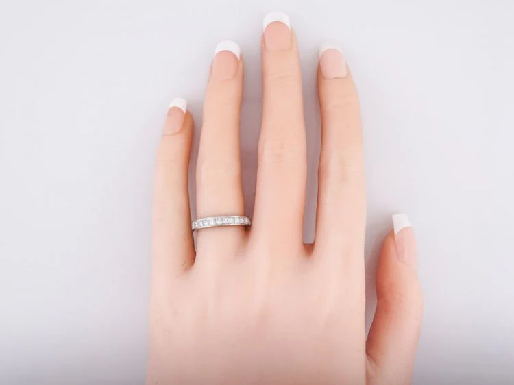 Eternity Wedding Band Modern 2.24 Princess Cut Diamonds in Platinum - Image 4