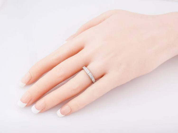 Eternity Wedding Band Modern 2.24 Princess Cut Diamonds in Platinum - Image 5