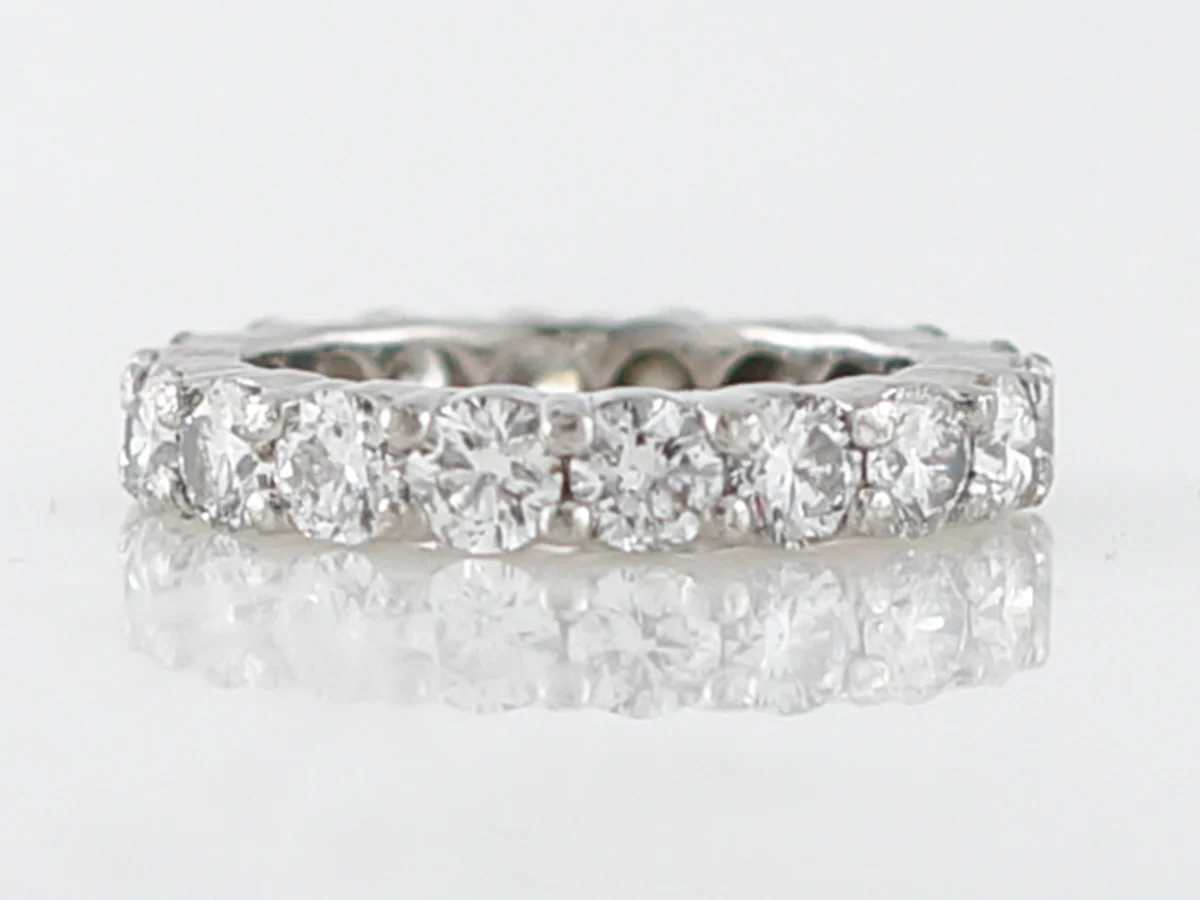 **RTV 1/9/19**Eternity Wedding Band Modern 2.85 Round Brilliant Cut Diamonds in 14k White Gold