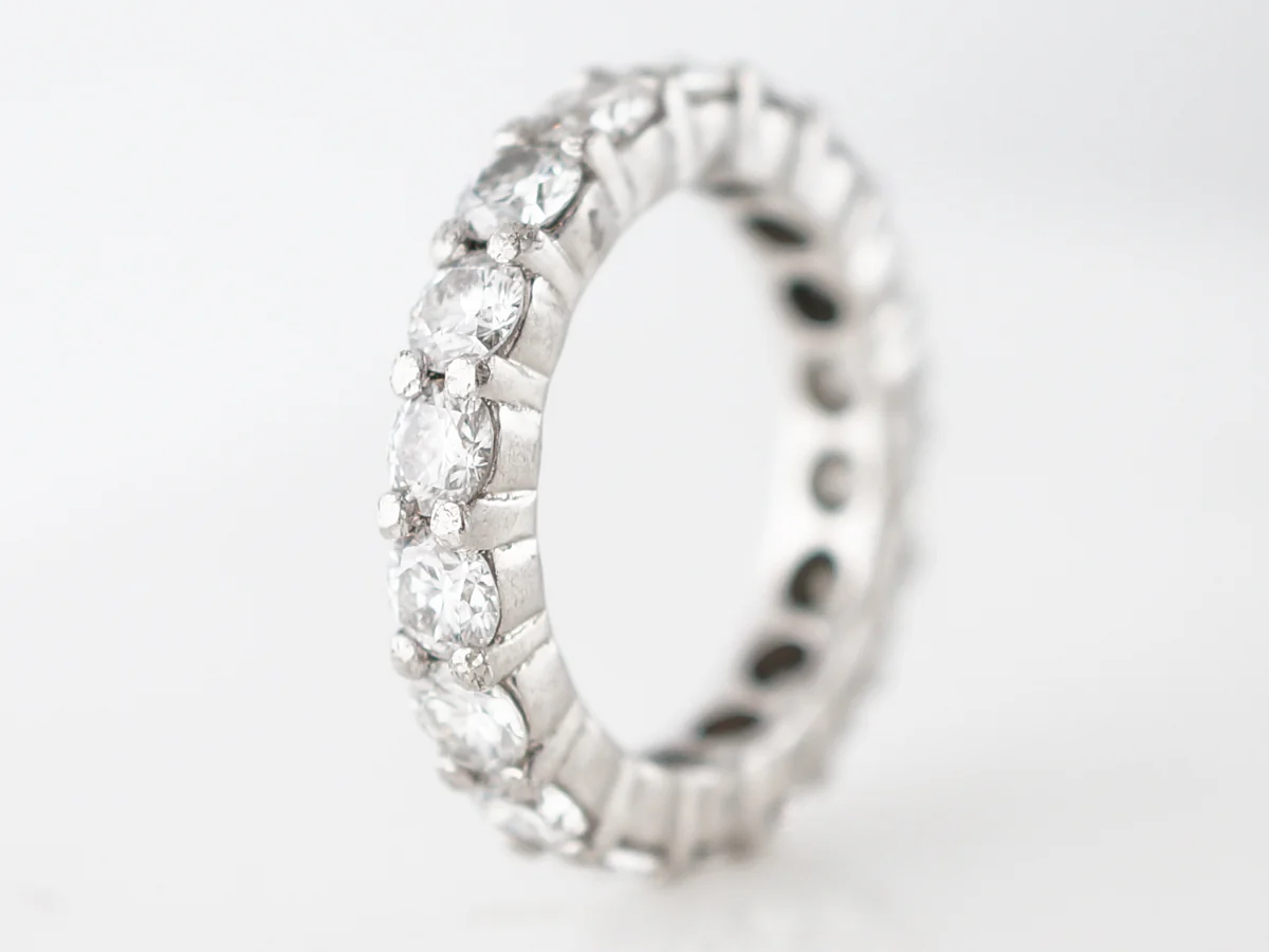 **RTV 1/9/19**Eternity Wedding Band Modern 2.85 Round Brilliant Cut Diamonds in 14k White Gold - Image 3