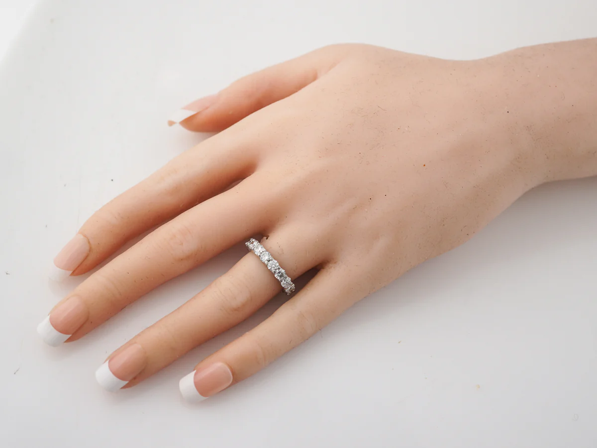 **RTV 1/9/19**Eternity Wedding Band Modern 2.85 Round Brilliant Cut Diamonds in 14k White Gold - Image 5