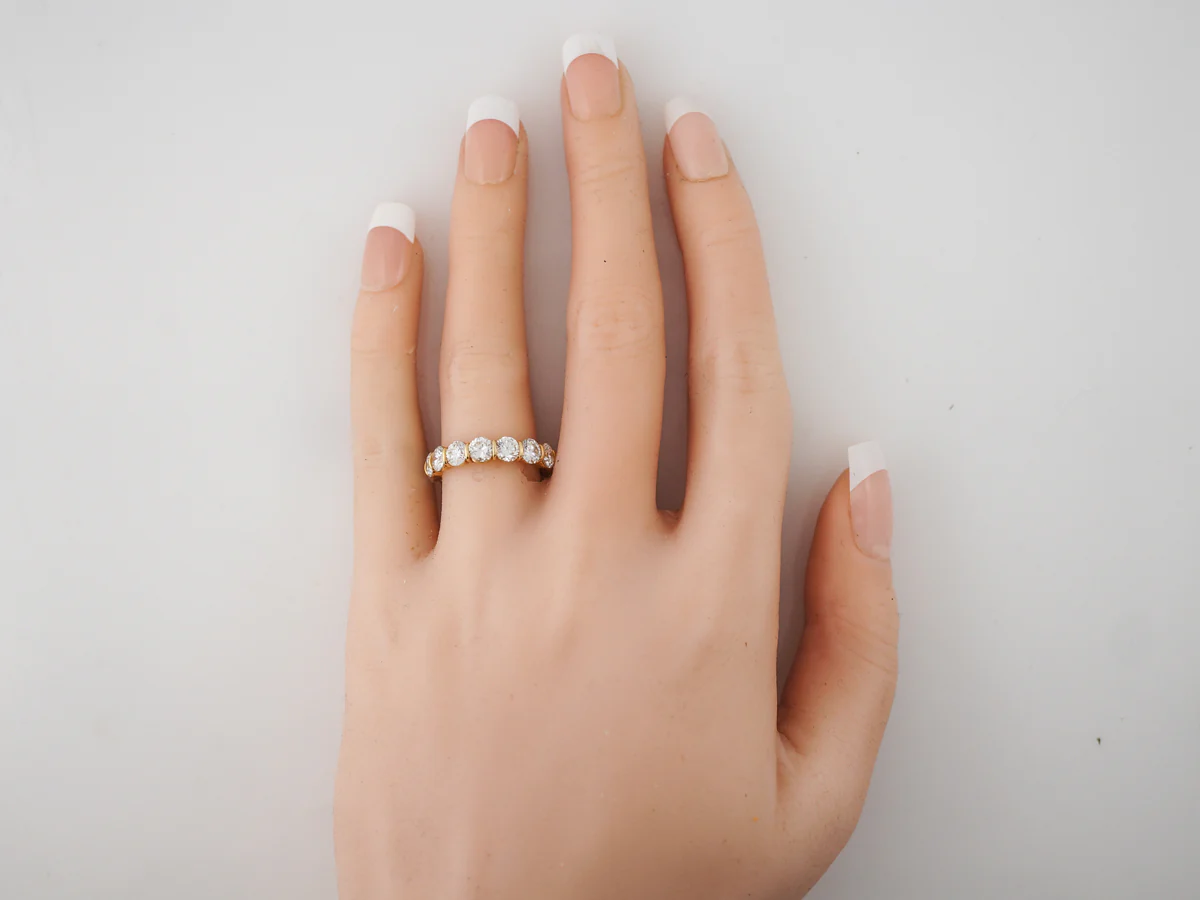 Eternity Wedding Band Modern 3.90 Round Brilliant Cut Diamond in 18k Yellow Gold - Image 5