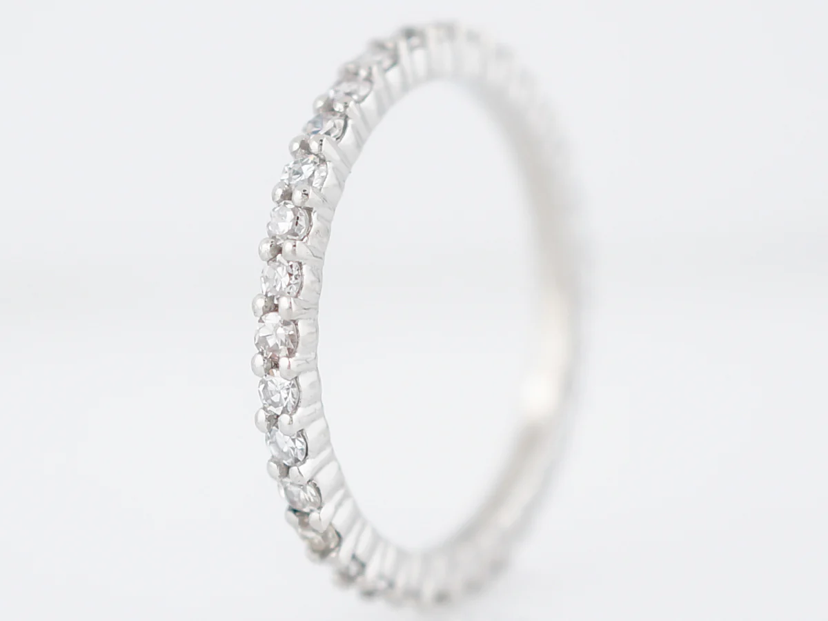 Eternity Wedding Band Modern .33 Single Cut Diamonds in Platinum - Image 2