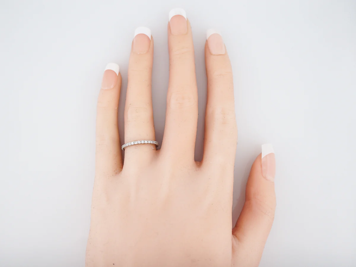 Eternity Wedding Band Modern .33 Single Cut Diamonds in Platinum - Image 4