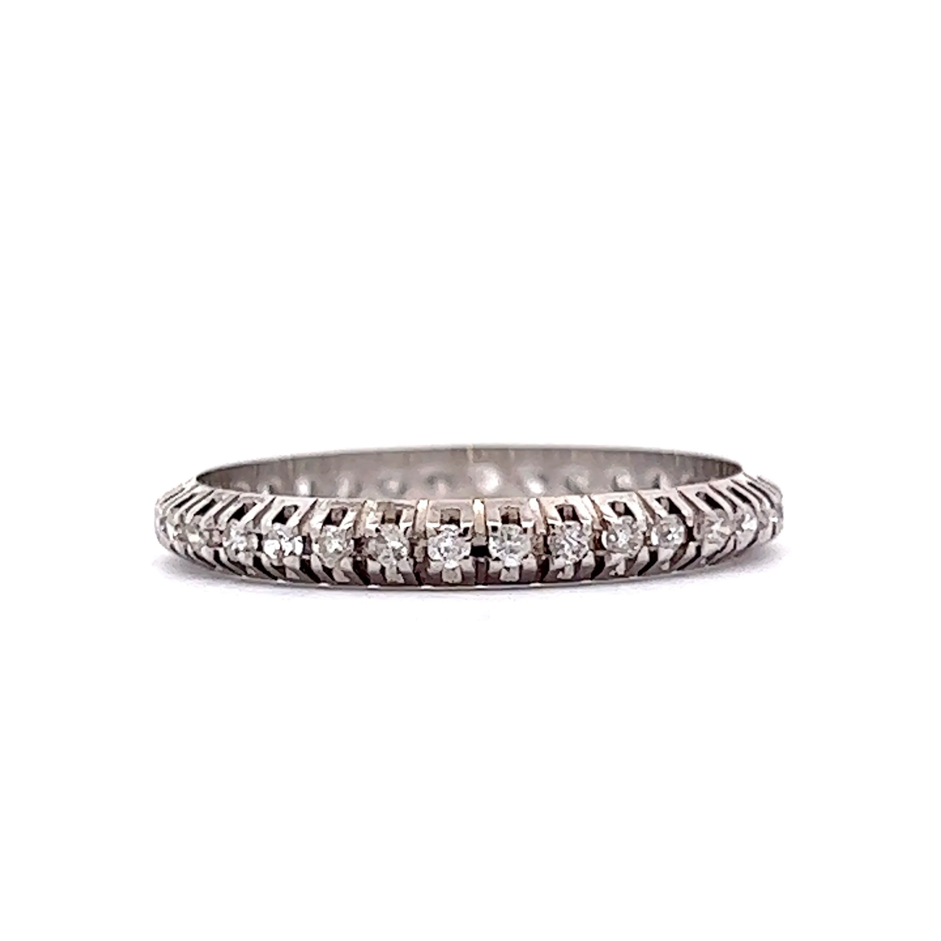 Eternity Wedding Band Modern .34 Round Brilliant Cut Diamonds in 18k White Gold - Image 3