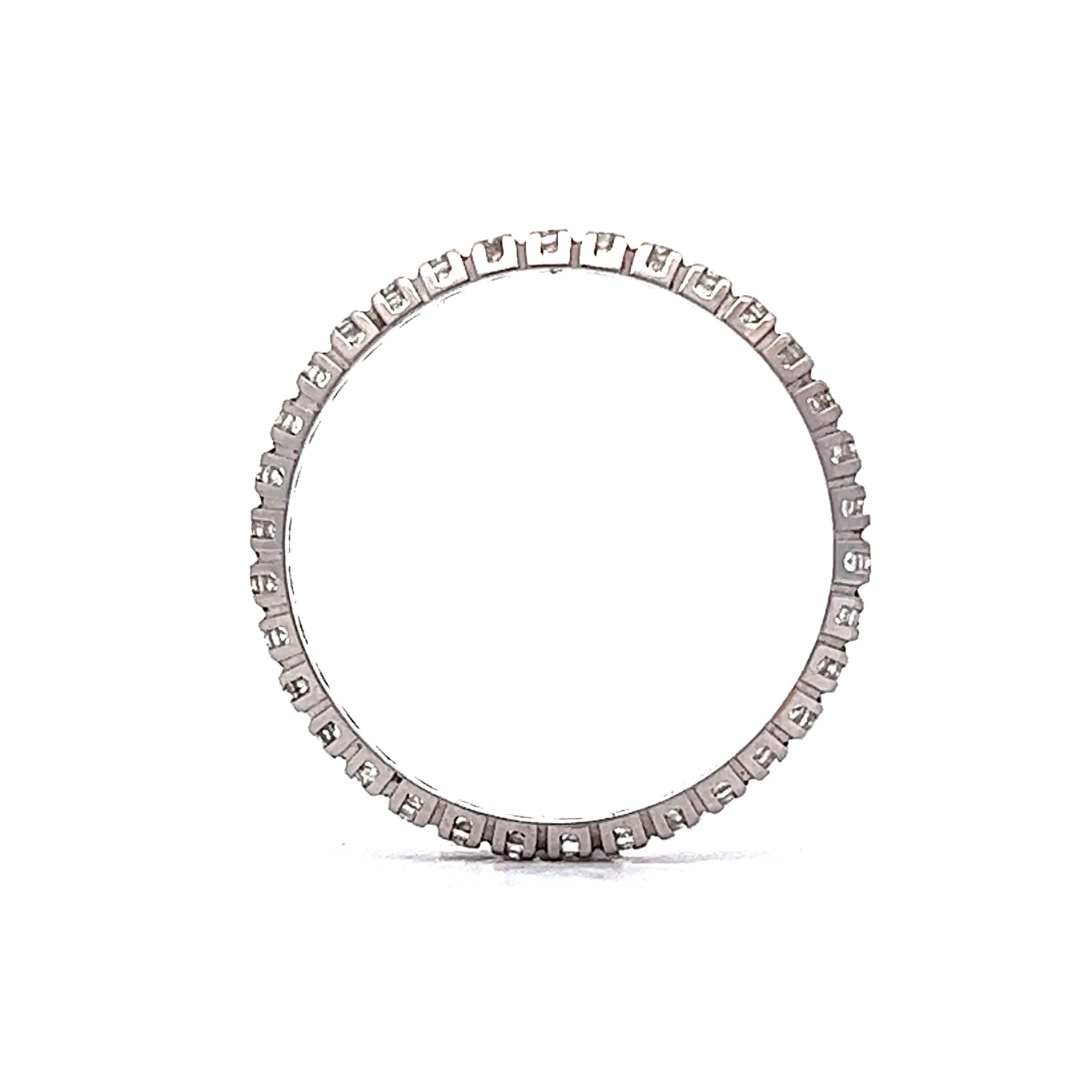 Eternity Wedding Band Modern .34 Round Brilliant Cut Diamonds in 18k White Gold - Image 4