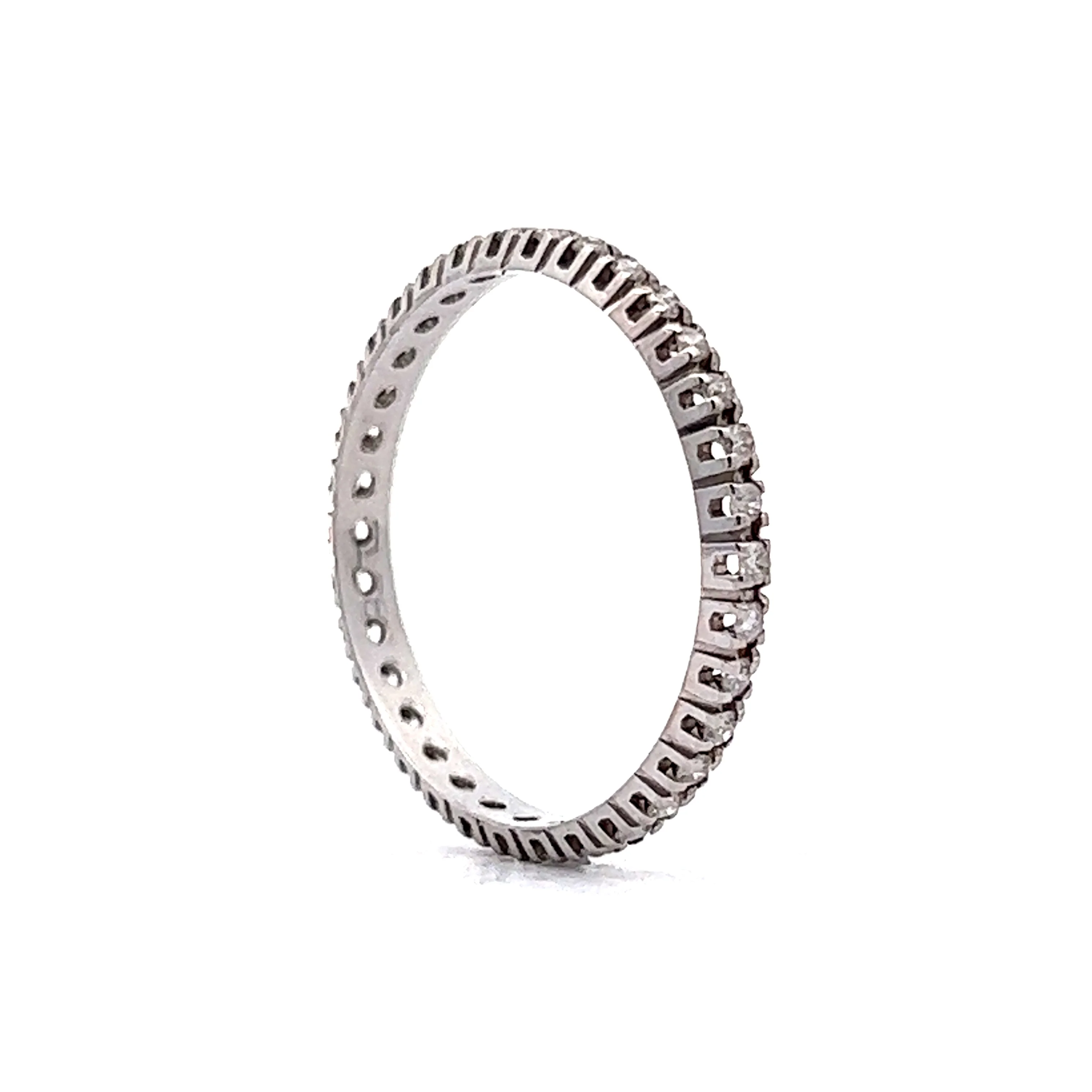 Eternity Wedding Band Modern .34 Round Brilliant Cut Diamonds in 18k White Gold - Image 5