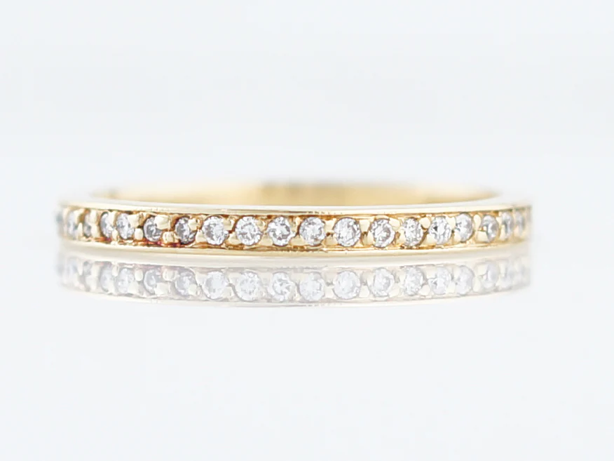 Eternity Wedding Band Modern .36 Round Brilliant Cut Diamonds in 18k Yellow Gold
