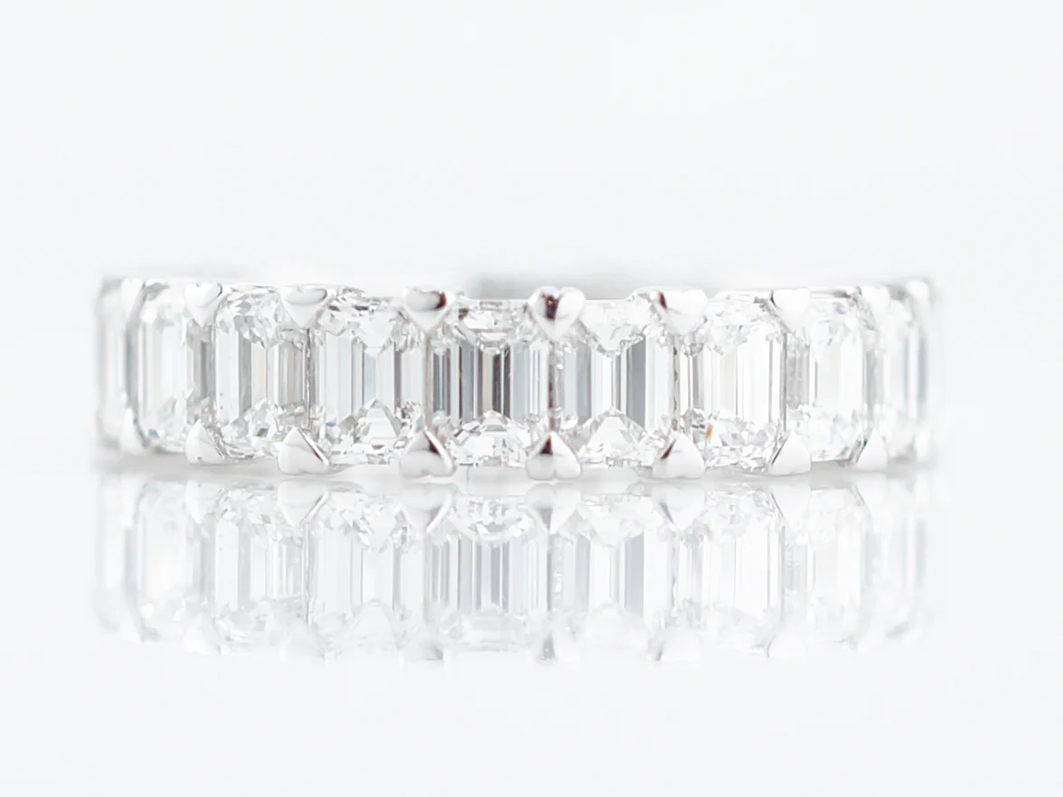 Eternity Wedding Band Modern 4.58 Emerald Cut Diamonds in Platinum