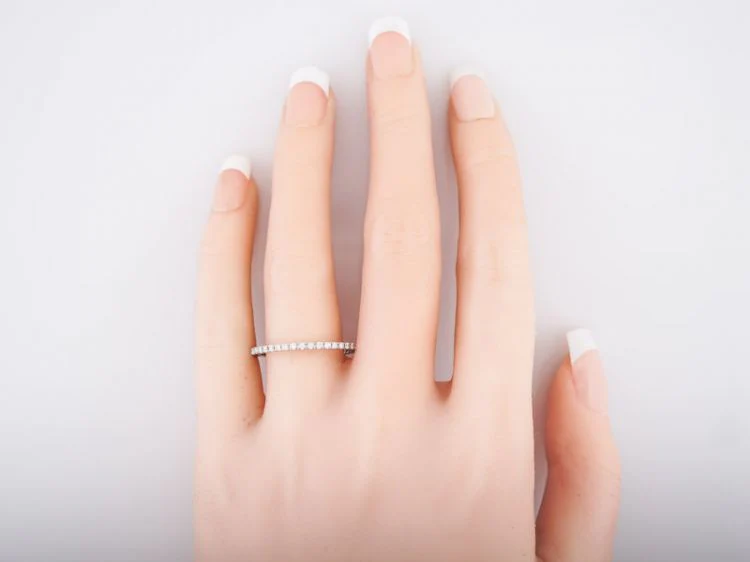 Eternity Wedding Band Modern .42 Round Brilliant Cut Diamonds in 18k White Gold - Image 4