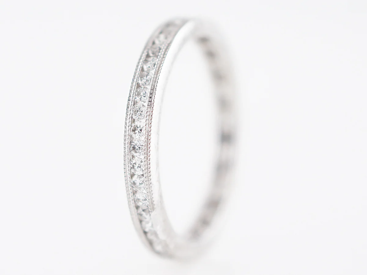 Eternity Wedding Band Modern .46 Round Brilliant Cut Diamonds in Platinum - Image 3