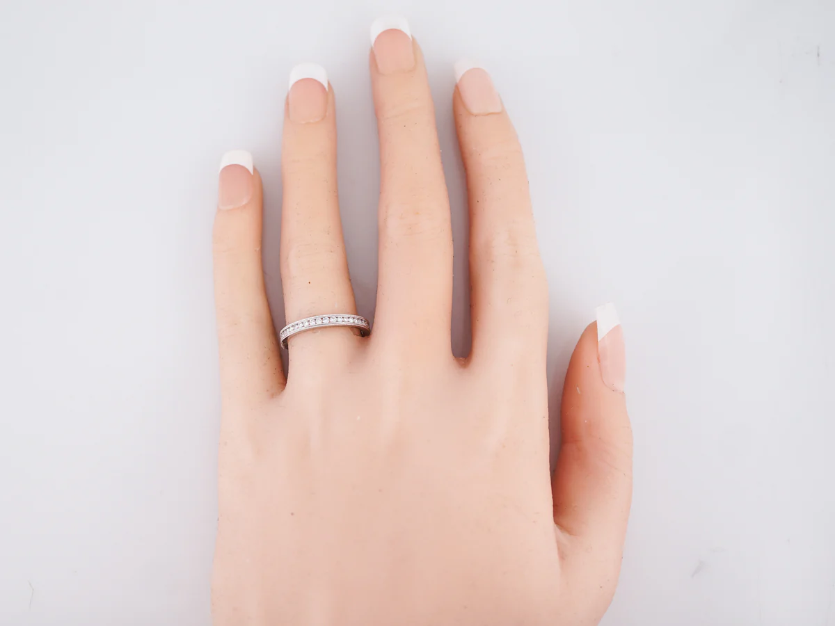 Eternity Wedding Band Modern .46 Round Brilliant Cut Diamonds in Platinum - Image 4