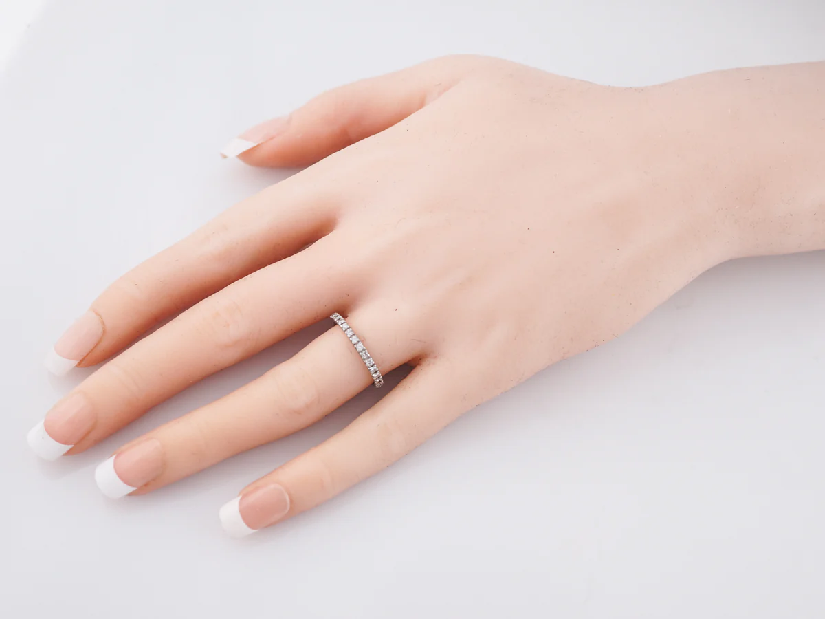 Eternity Wedding Band Modern .48 Round Brilliant Cut Diamonds in Platinum - Image 5