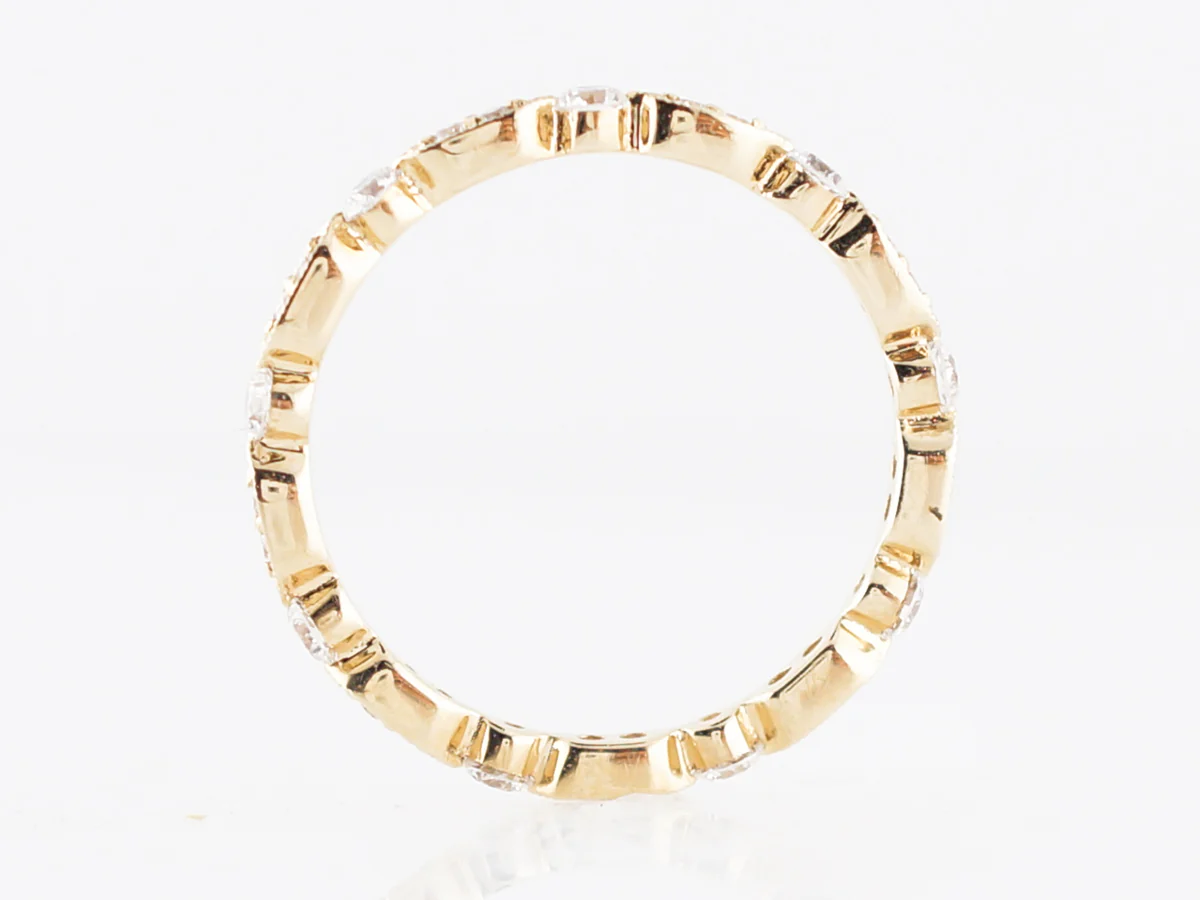 Eternity Wedding Band Modern .49 Round Brilliant Cut Diamonds in 14k Yellow Gold - Image 3