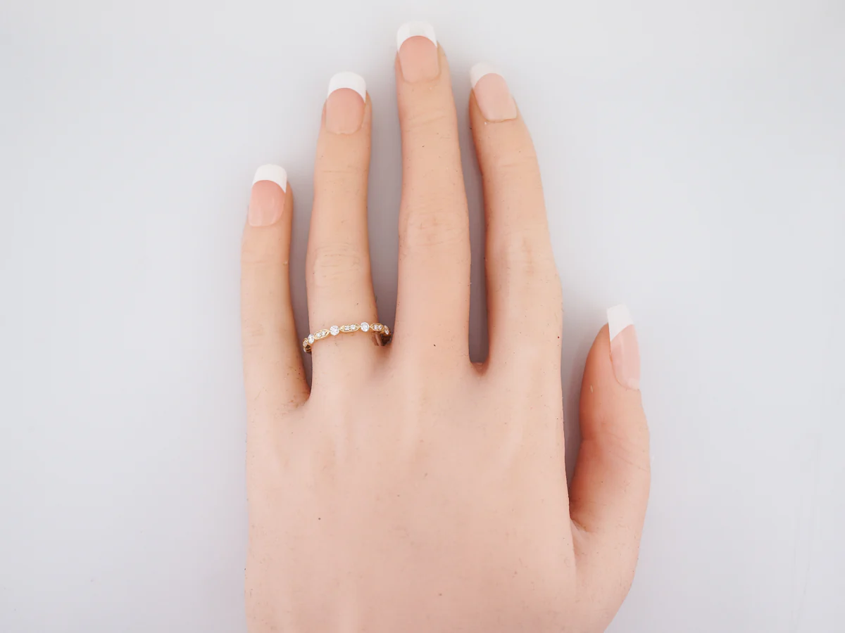 Eternity Wedding Band Modern .49 Round Brilliant Cut Diamonds in 14k Yellow Gold - Image 5