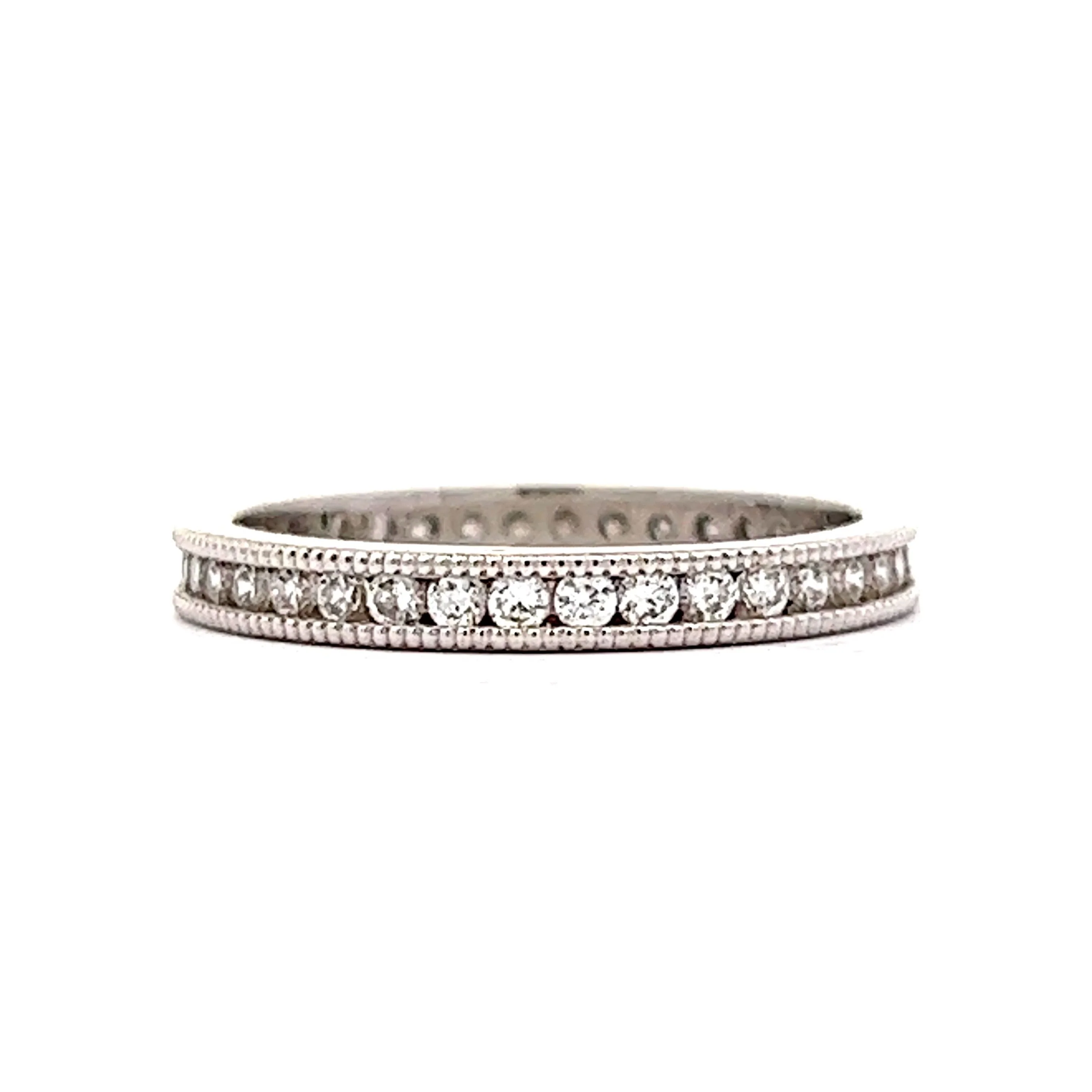 Eternity Wedding Band Modern .50 Round Brilliant Cut Diamonds in 14K White Gold
