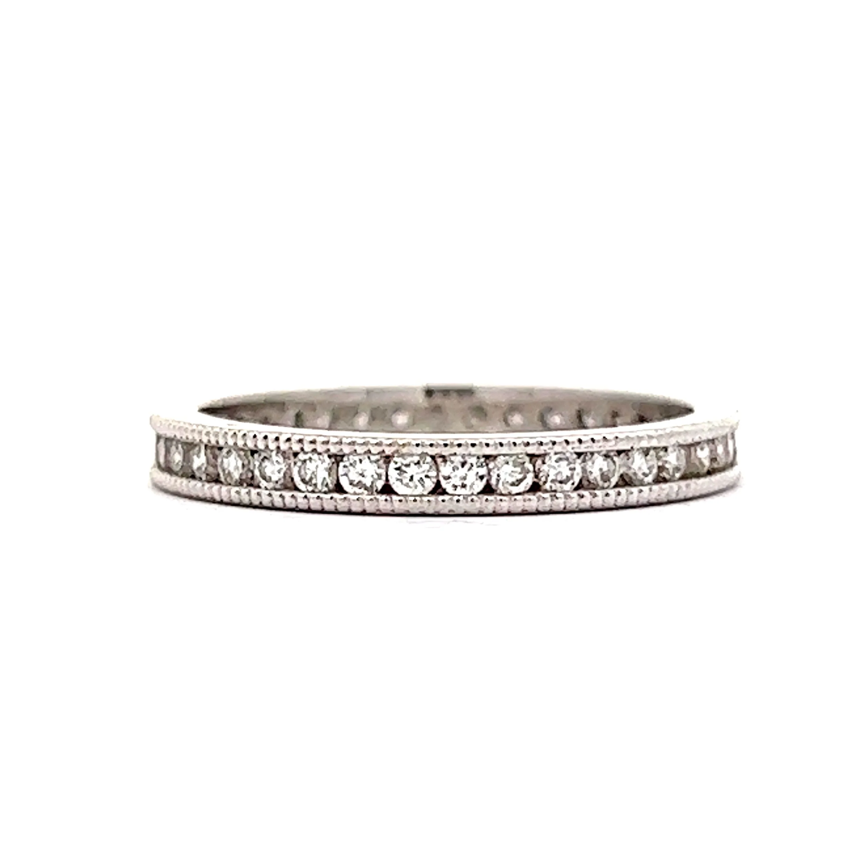 Eternity Wedding Band Modern .50 Round Brilliant Cut Diamonds in 14K White Gold - Image 3