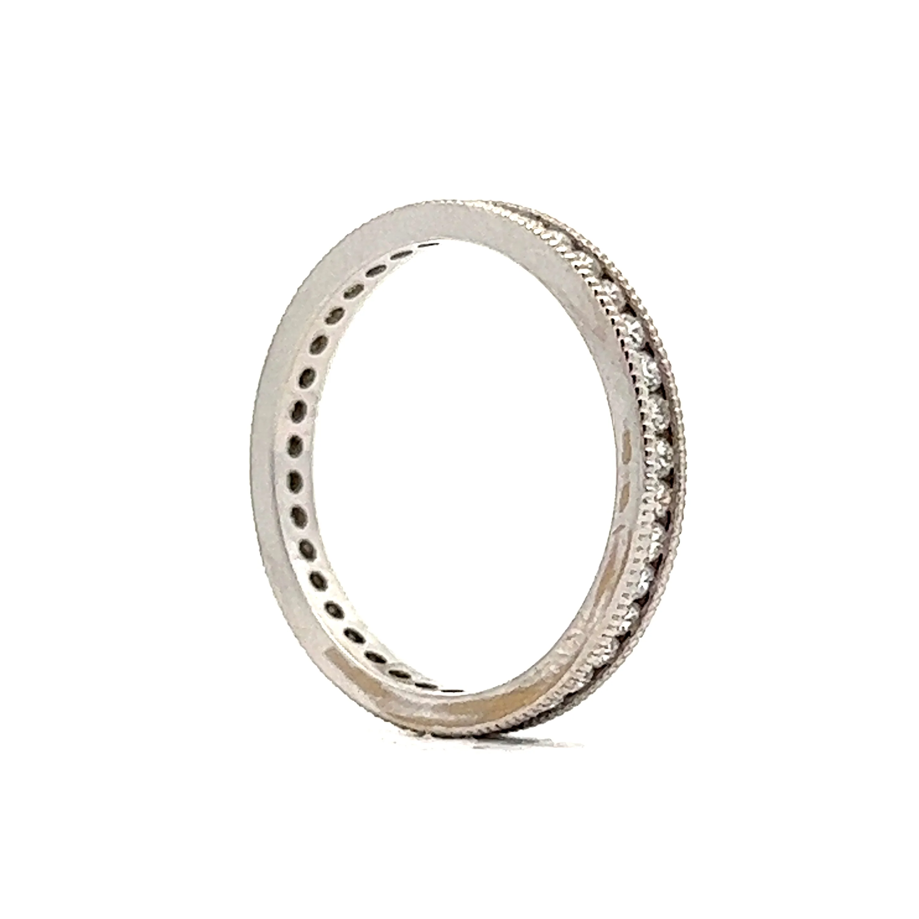 Eternity Wedding Band Modern .50 Round Brilliant Cut Diamonds in 14K White Gold - Image 5