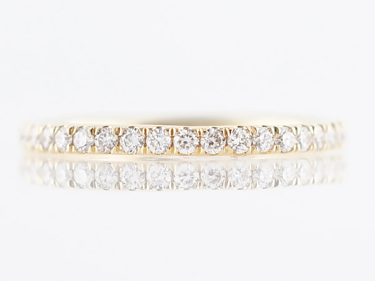 Eternity Wedding Band Modern .56 Round Brilliant Cut Diamonds in 18k Yellow Gold