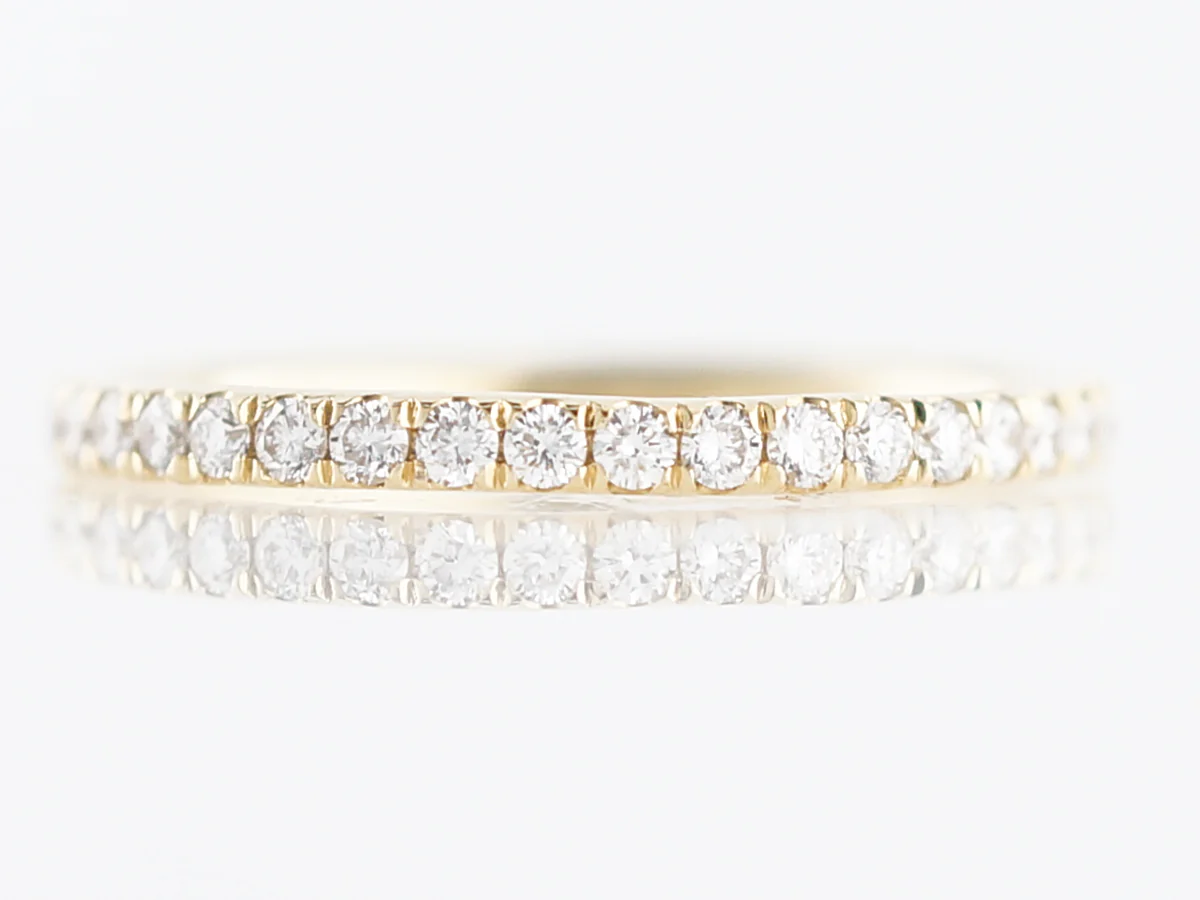 Eternity Wedding Band Modern .56 Round Brilliant Cut Diamonds in 18k Yellow Gold - Image 2