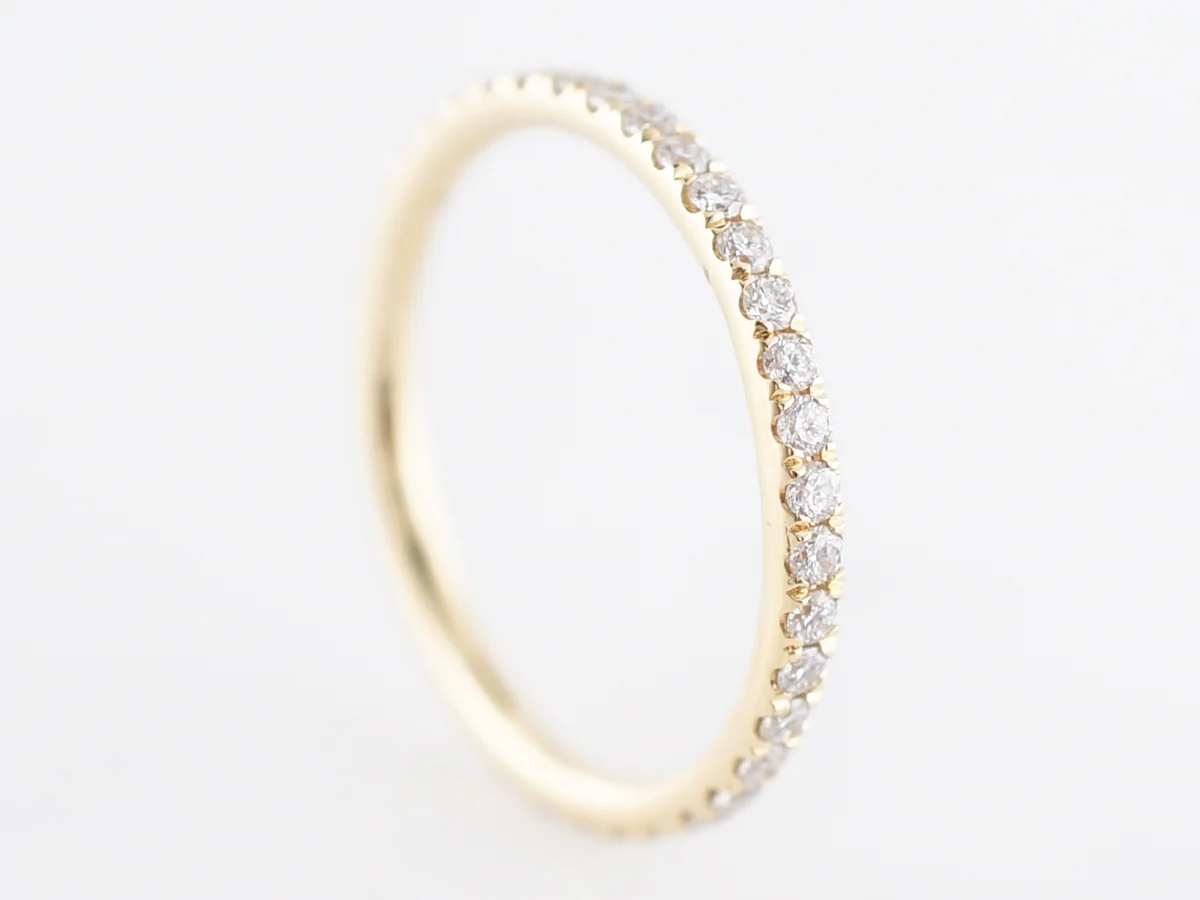 Eternity Wedding Band Modern .56 Round Brilliant Cut Diamonds in 18k Yellow Gold - Image 4