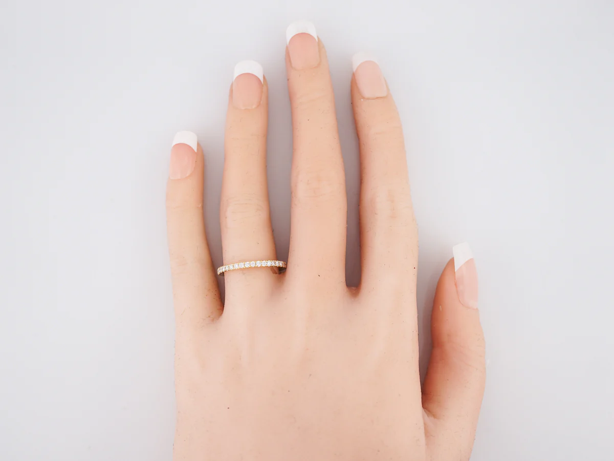 Eternity Wedding Band Modern .56 Round Brilliant Cut Diamonds in 18k Yellow Gold - Image 5