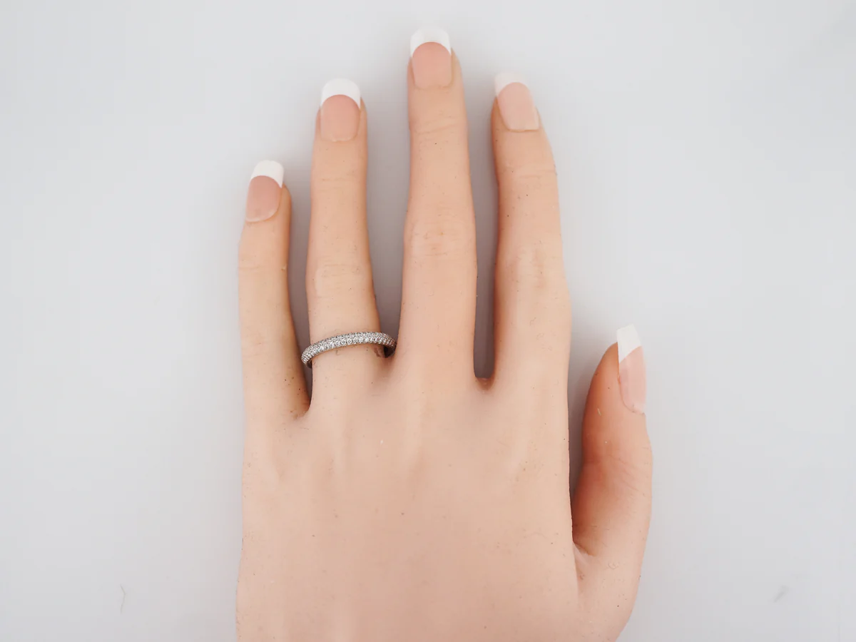 Eternity Wedding Band Modern .65 Round Brilliant Cut Diamonds in Platinum - Image 4