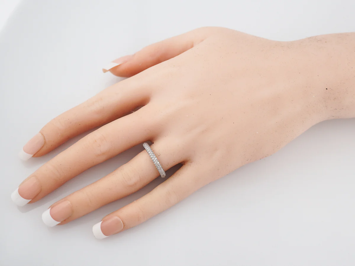 Eternity Wedding Band Modern .65 Round Brilliant Cut Diamonds in Platinum - Image 5
