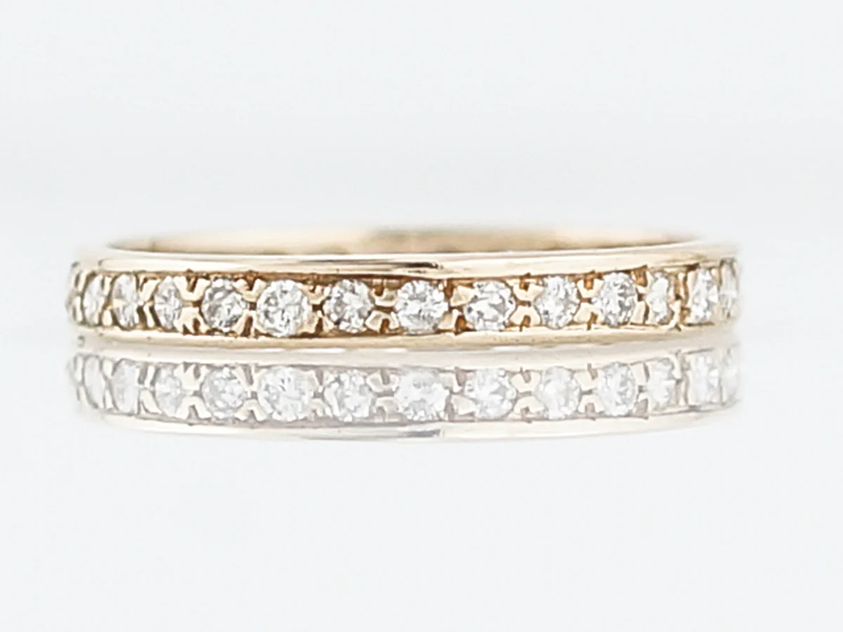 Eternity Wedding Band Modern .80 Round Brilliant Cut Diamonds in 14K Yellow Gold