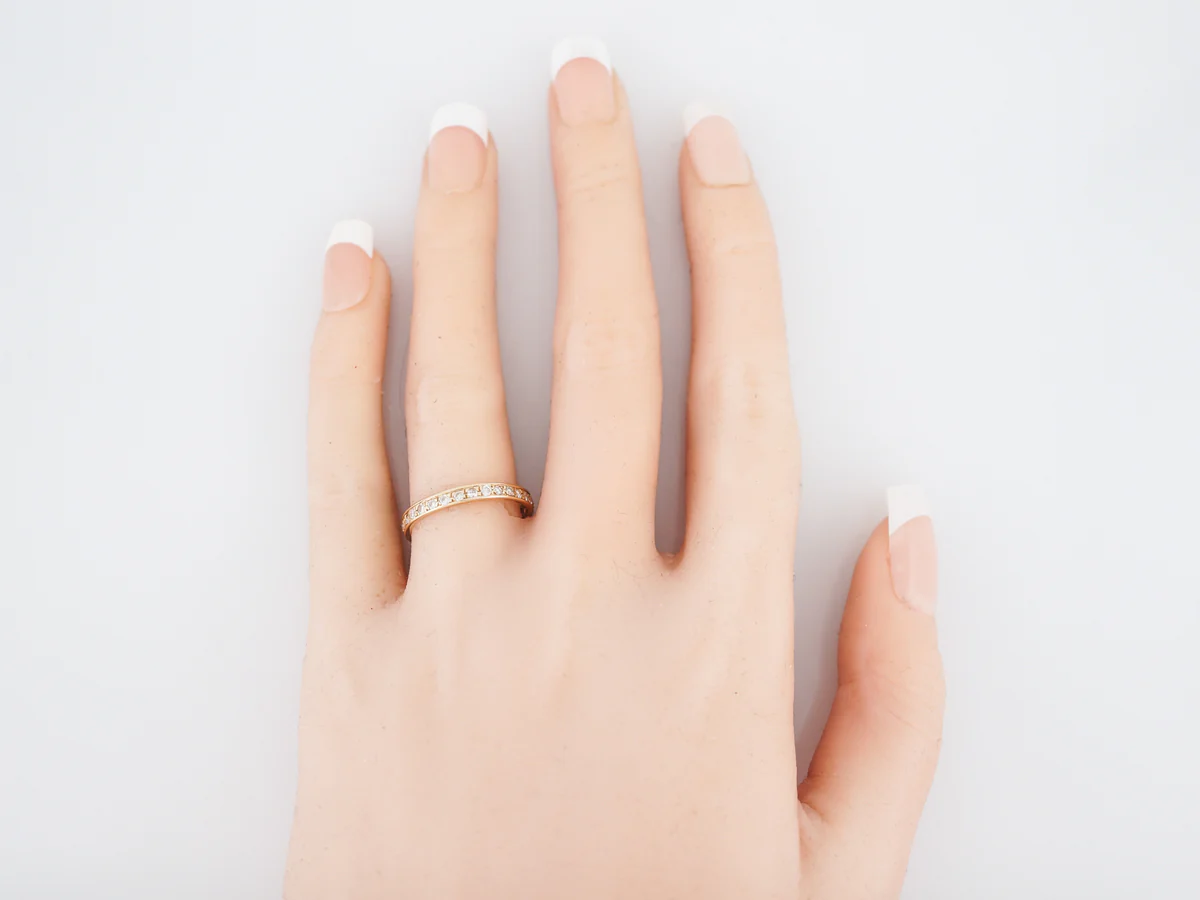 Eternity Wedding Band Modern .80 Round Brilliant Cut Diamonds in 14K Yellow Gold - Image 3