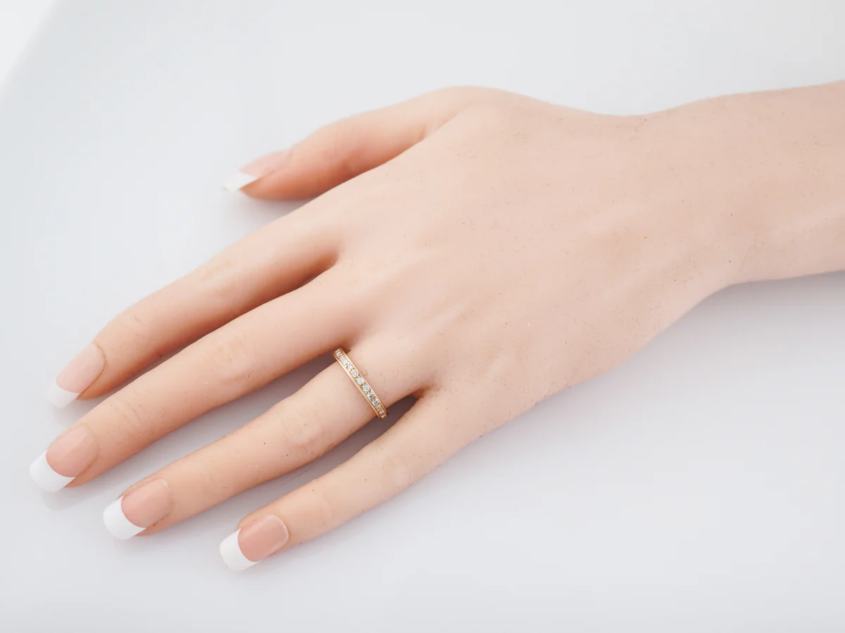 Eternity Wedding Band Modern .80 Round Brilliant Cut Diamonds in 14K Yellow Gold - Image 4