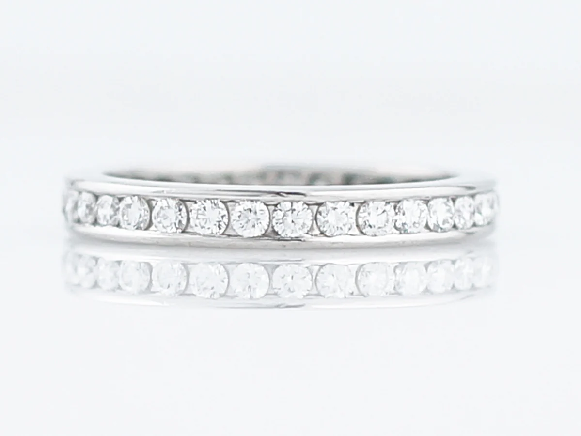 Eternity Wedding Band Modern .80 Round Brilliant Cut Diamonds in Platinum