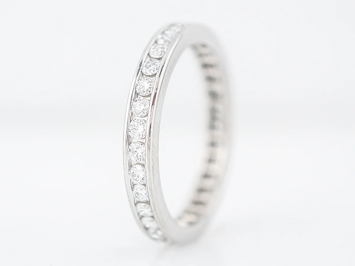 Eternity Wedding Band Modern .80 Round Brilliant Cut Diamonds in Platinum - Image 2