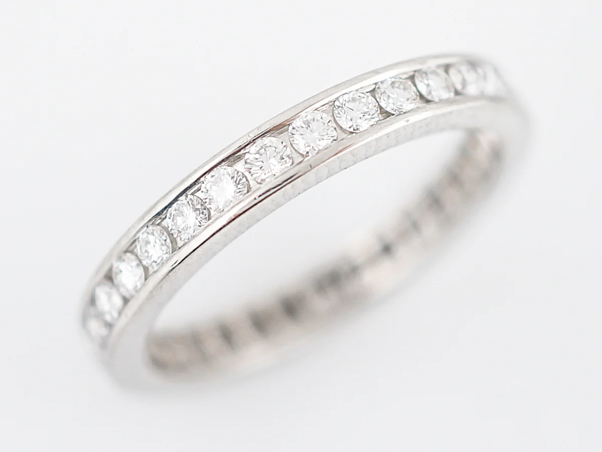 Eternity Wedding Band Modern .80 Round Brilliant Cut Diamonds in Platinum - Image 3