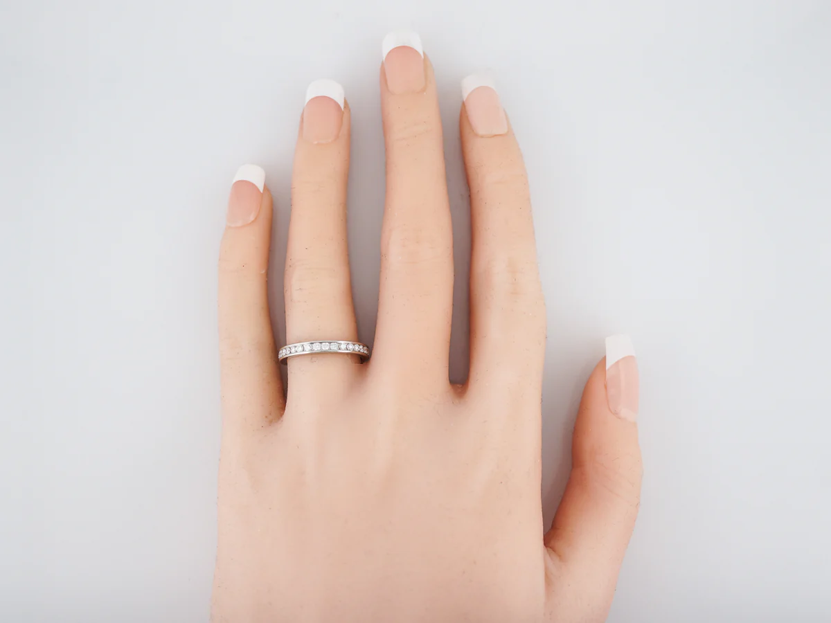 Eternity Wedding Band Modern .80 Round Brilliant Cut Diamonds in Platinum - Image 4