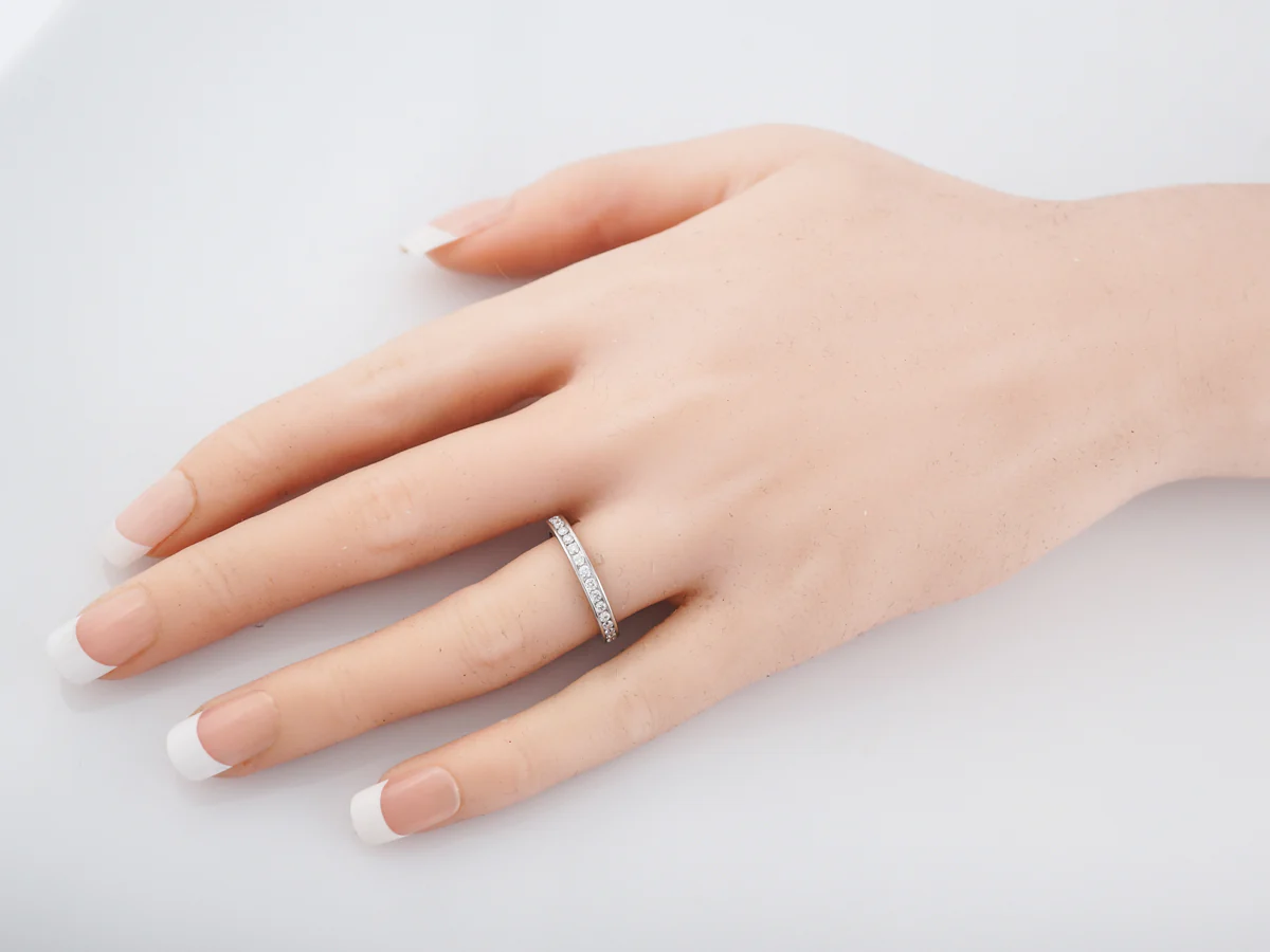 Eternity Wedding Band Modern .80 Round Brilliant Cut Diamonds in Platinum - Image 5