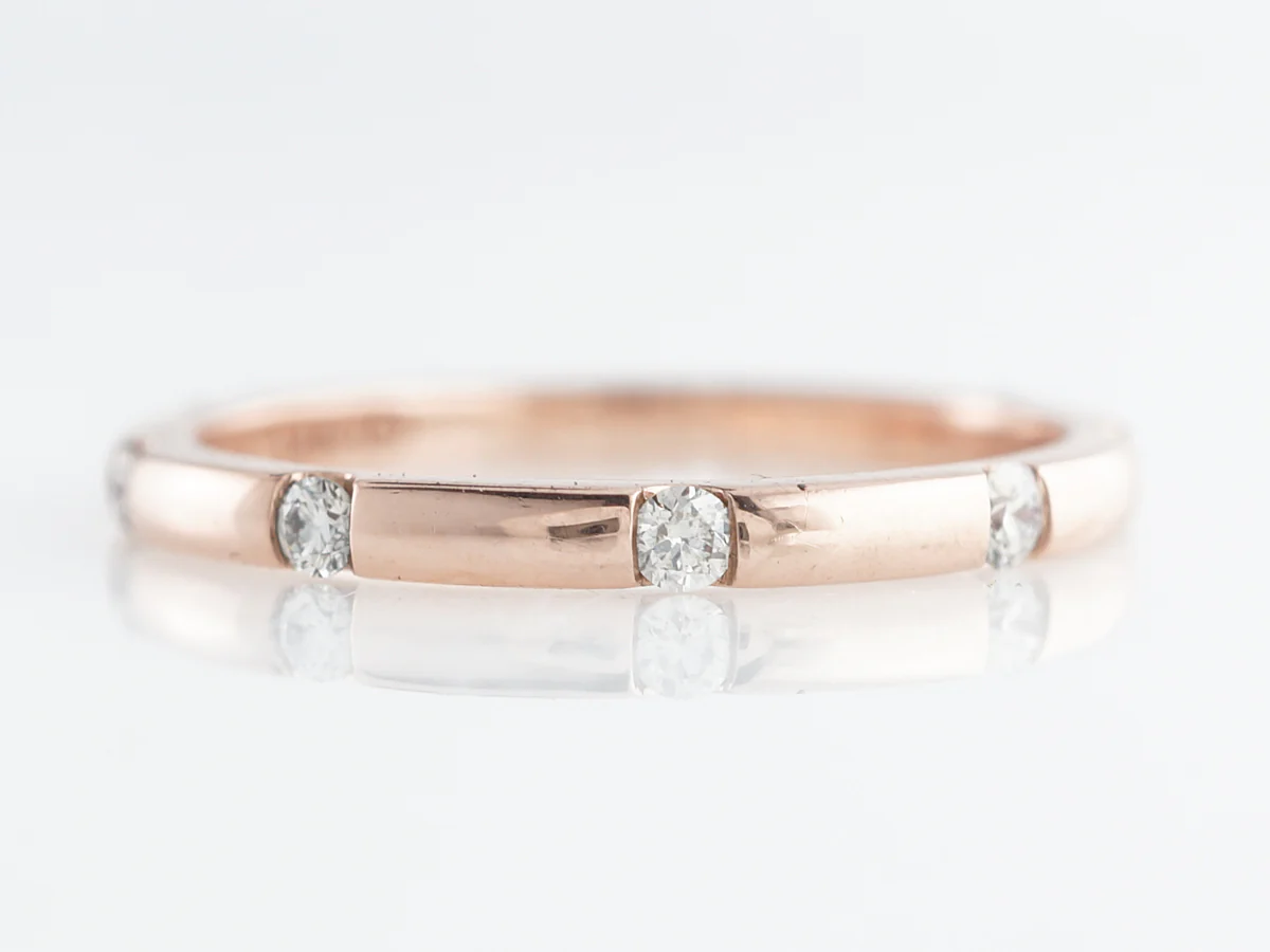 Eternity Wedding Band w/ .25 Carats of Diamonds in 14k Rose Gold - Image 2