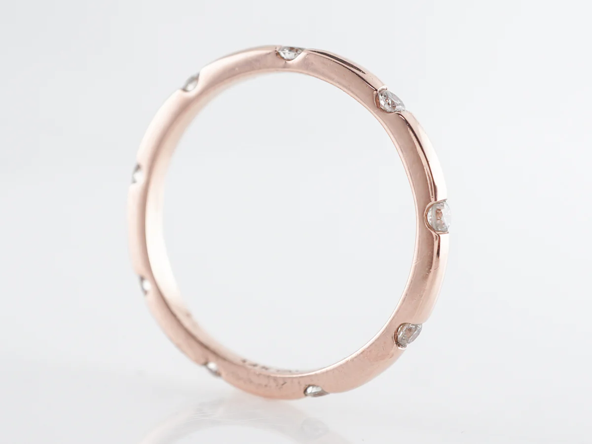 Eternity Wedding Band w/ .25 Carats of Diamonds in 14k Rose Gold - Image 3