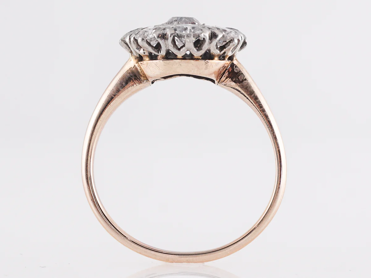 European Diamond Cluster Engagement Ring in 14K Yellow Gold - Image 4
