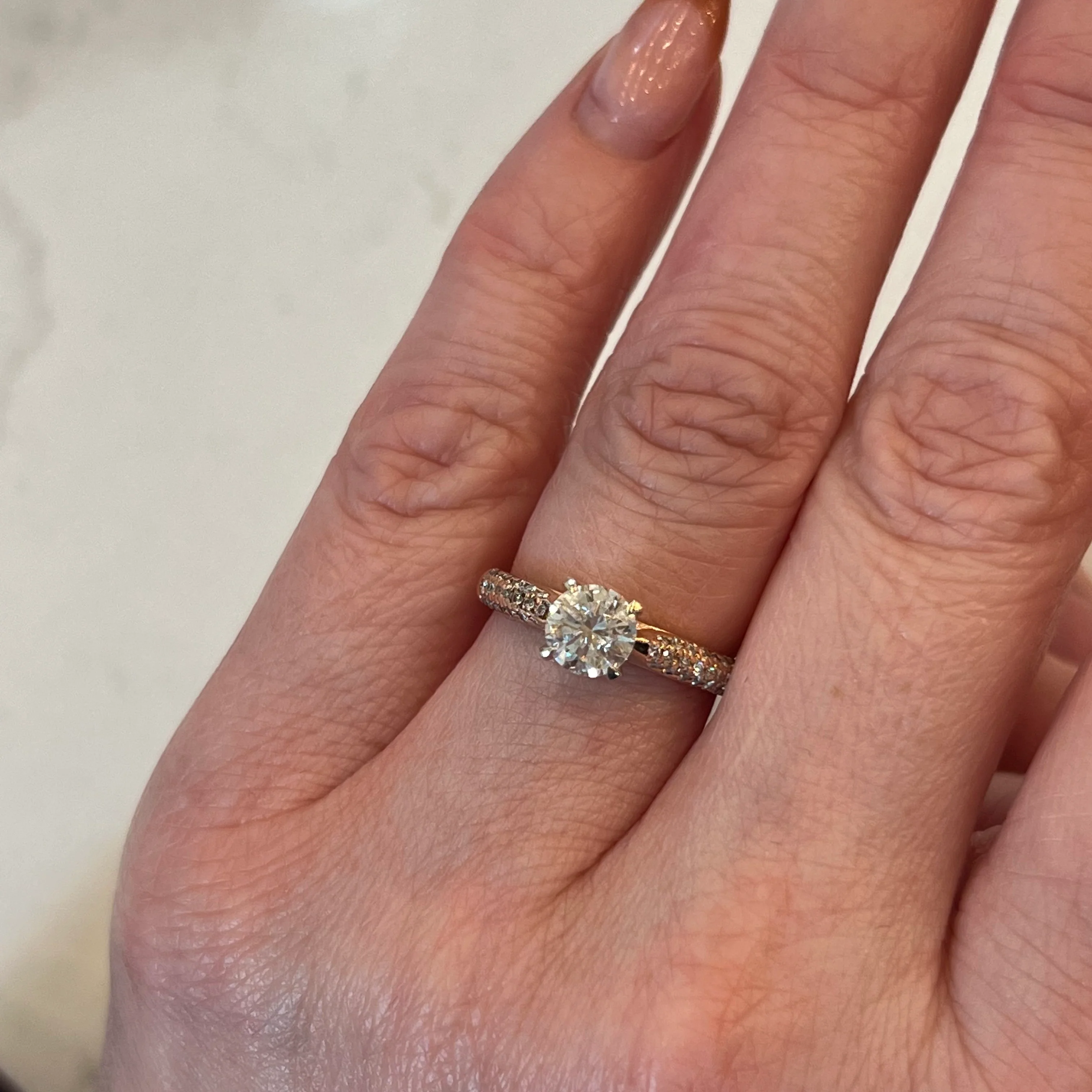 .74 Old European Solitaire Engagement Ring Two-Tone Gold - Image 6