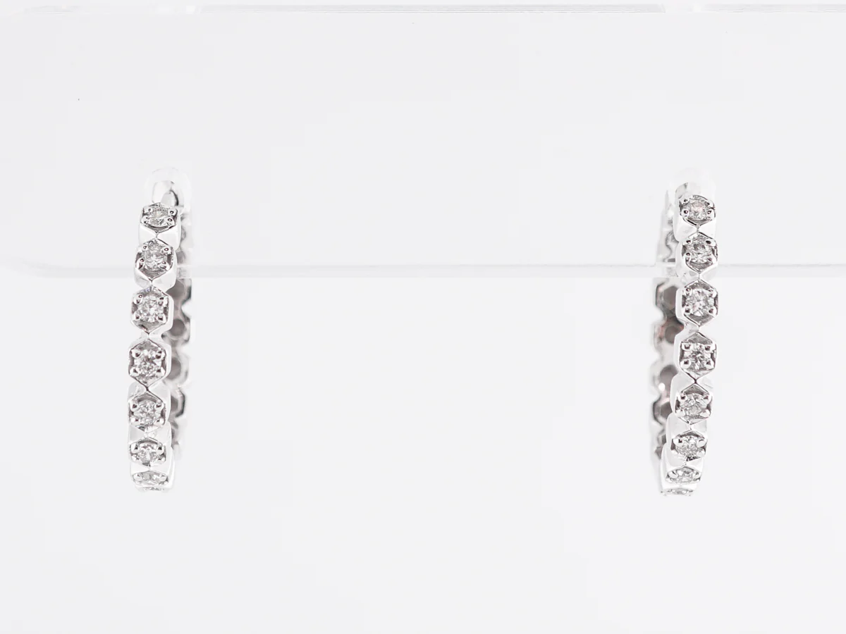 Everyday Diamond Hoop Earrings in 14k White Gold